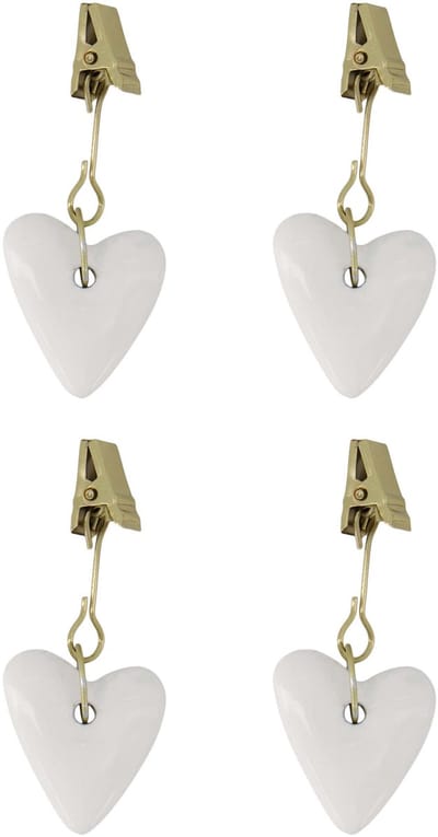 Zusss Set Van 4 Tafelkleed Hangers Hartje Metaal White / Gold
