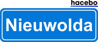Hacebo - Plaatsnaam Sticker - 29x10 CM - Nieuwolda sticker - Verkeersborden sticker - grappige cadeaus - Nieuwolda