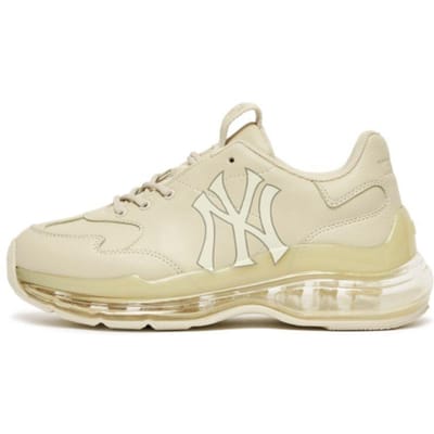 MLB Big Ball Chunky Synthetisch Leer Comfortabel Dikke Zool Antislip Slijtvast Lichtgewicht Lage Top Dad Schoenen Unisex sneaker 3ASHCDA1N-50CRS 38.5 beige