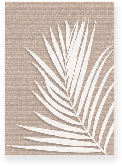 Poster 20x30 cm - Palmblad - Canvas Look - Bruin - Beige - Minimalistisch - Botanisch - Muurdecoratie - Wanddecoratie