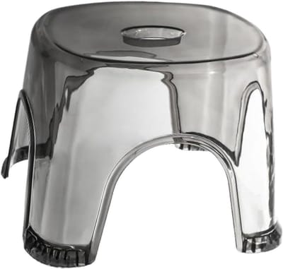 Badkamer Krukje - Transparant Zitje - Douche Comfort - Anti-slip Bodem - 27.9 cm Breed - Transparant Grijs
