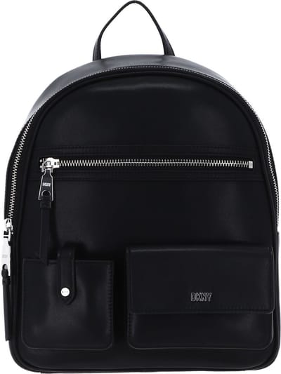 DKNY Leren Vrije tijd rugzak Rugzak Zyon Backpack Black / Silver Zwart