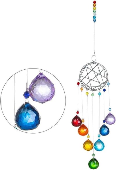 EGoods - Kristallen raamhanger regenboog zonnevanger voor huis en tuin - Decoratieve glazen kristallen met ketting