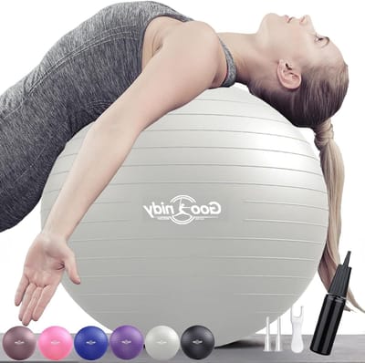Zachte gymnastiekbal - Zitbal fitnessbal - Ergonomisch werken - Barstbescherming tot 2200 lbs - 65 cm - Grijs