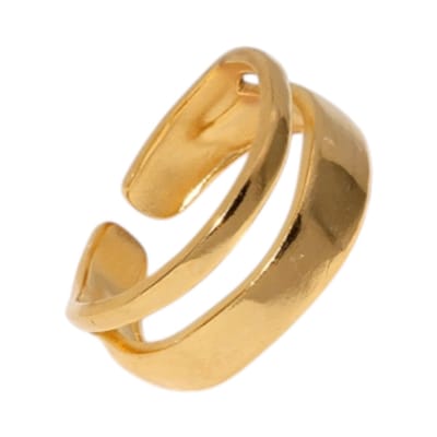 Aramat Jewels | Ringen | Minimalistische Open Ring Geometrisch (Verstelbaar RVS) | Goudkleur | |12mm | Staal | Volwassenen | Verkleurd niet