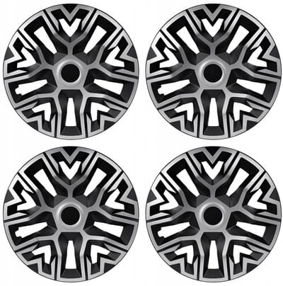 Universele wieldoppen 14'' NRM The Best Bicolor zilver/zwart 4 stuks