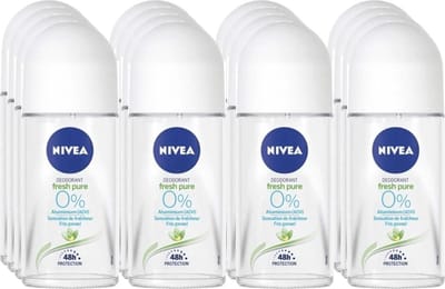 Nivea Deodorant Roller Pure & Natural Jasmine - 12 x 50 ml - Voordeelverpakking