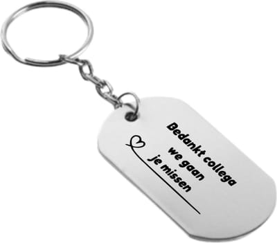 Akyol - bedankt collega we gaan je missen sleutelhanger - Collega - medewerker - collega cadeau - collega - leuk kado voor je collega om te geven - 54 x 29mm