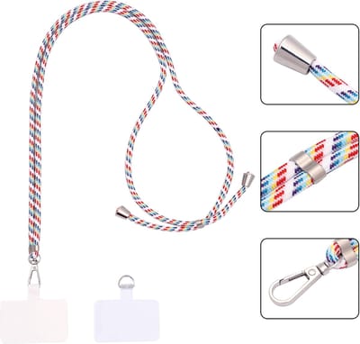 Casemania Universele Telefoonkoord - Rainbow - Verstelbare Telefoonketting - Crossbody Draagkoord Koord voor Telefoon - Lanyard Cord - Regenboog