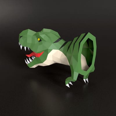 Drie Dimensionaal T-Rex Papiermodel Wanddecoratie DIY Origami