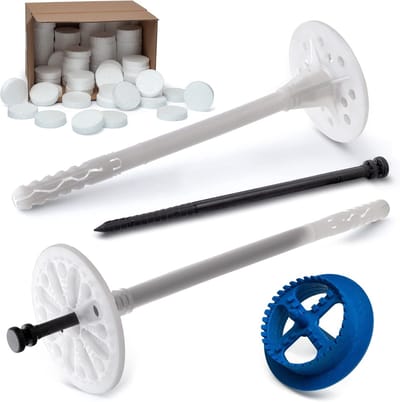Isolatiepluggen Set - Gevelisolatie Pluggen - Gevel Isoleren - Met Frees - 10 x 220 mm - Wit