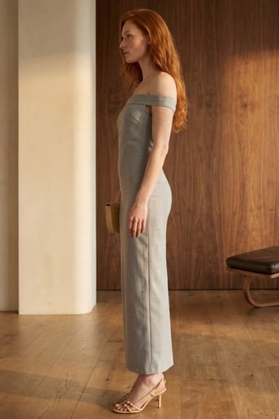 Off-Shoulder Bodycon Maxi Jurk met Sleuf