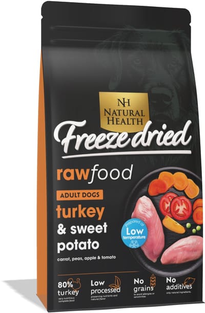 Natural Health hondenvoer Grainfree Freeze Dried Turkey 150 gram - Hond