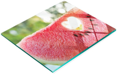 Keukenplank van gehard glas met decoratieve afbeelding van een watermeloenhart, 60x52 cm