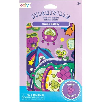 Ooly - Stickiville Stickers: Galaxy Grapes - Scented (2 Sheets & 6 Die-Cut)