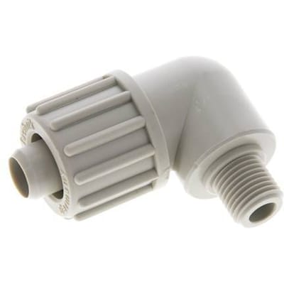 16x10mm & G1/4'' PP L-Vorm Knelfitting Buitendraad 10bar Kunststof en Polyamide