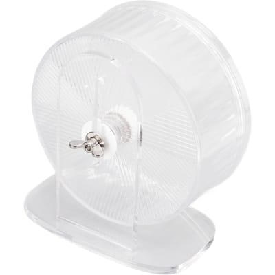Roue de course silencieuse pour hamster en acrylique anti-dérapante ronde roue d'exercice pour animaux de compagnie pour hamster Ours d'or Transparente 17cm 17cm white