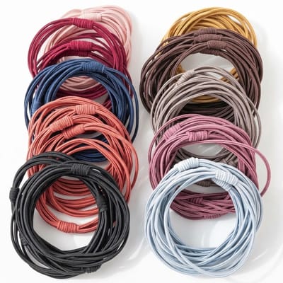Set van 50 koord haar elastiekjes in meerdere kleuren – elastische haar accessoires voor dames en meisjes – stevig koord ontwerp – multikleur