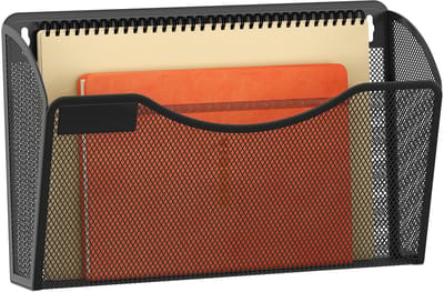 Allecto - Bestandhouder - Wandgemonteerde Mail Organizer - Zwart - Tijdschrift Opslag - Ordelijk Kantoor - Geschikt voor Thuis en Kantoor