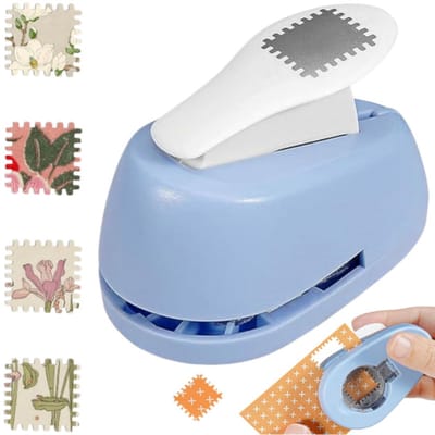 1 stuk – Stempelvormige perforator – Handperforator voor één gat – Stempelreliëftool – Stempelmal – Blauw – 7,8 x 4,5 x 5 cm – Voor doe-het-zelfprojecten, kaarten maken, papiercollage, decoratie