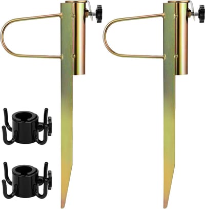 SnelShoppen - DBREAKS Parasolhouder van Staal met Grondspike voor Parasol, Grondplug voor Tuin en Gras, Geschikt voor Umbrellas met Diameter 20-35 cm