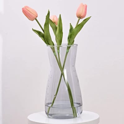Dailygoods- Glazen Vaas Groot - Transparant Kristalglas - Bloemenvazen voor Binnen - Decoratieve Vaas - Modern Ontwerp - Ideaal voor Bruiloften - Bloemenvase