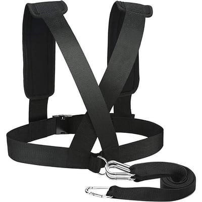 Verstelbare trainingsband Weerstand elastische band Hardloopveiligheid Trainingstouw Slee harnas Band zwart