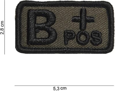 Embleem stof Bloedgroep B+ groen