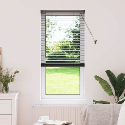 vidaXL - Venetiaanse - jaloezie - Zwart - 175 - x - 55 - cm - 25 - mm - Aluminium