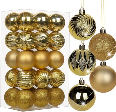 Set van 30 kerstballen van 6 cm, plastic decoraties voor kerstboom, feestdagen en evenementen, perfect voor bruiloften en Halloween versiering