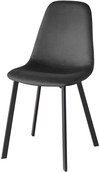 SET DEAL: 4 stuks Eetkamerstoel Simpy grijs velvet eetstoel zetel