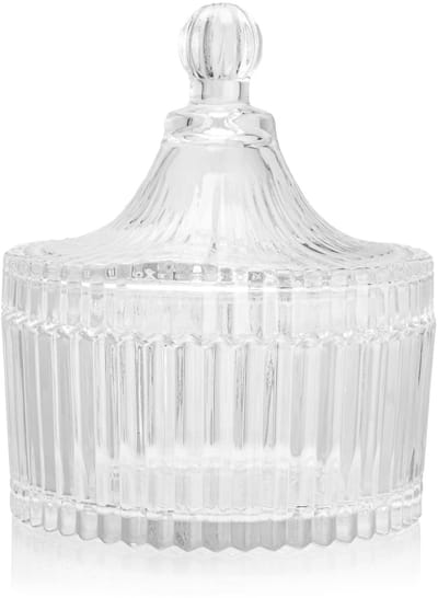 TopWosk - Kristallen Kaarsenhouder - 250ml - Transparant - Met Deksel