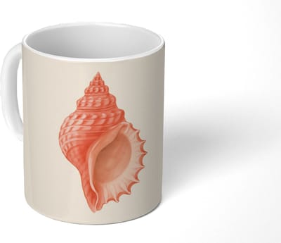 Mok - Koffiemok - Schelp - Roze - Structuur - Mokken - 350 ML - Beker - Koffiemokken - Theemok
