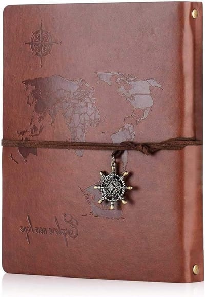 Herbruikbaar PU Leren Notitieboek Vintage met 200 Witte Pagina's voor Klassieke Reisnotities en Creatieve Ideeën