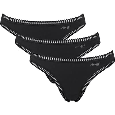 Sloggi Women GO Crush String (3-pack) - dames string - zwart