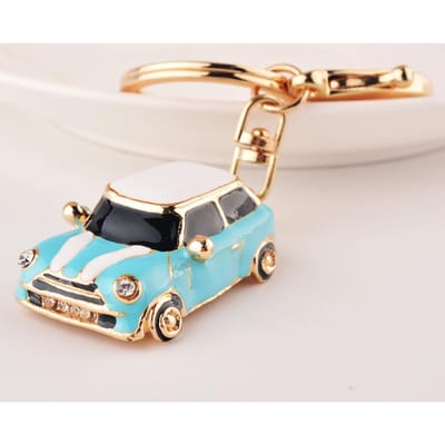 Mini Metalen Auto Legering Sleutelhanger Sleutelring Hanger Automodel Sleutelhanger Ringhouder Voor Mini Cooper S JCW One Countryman Accessoires beige