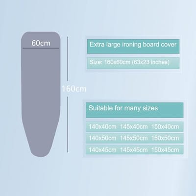Extra Groot Strijkplankovertrek XXL (160x60cm) met Mooi Antislip Patroon