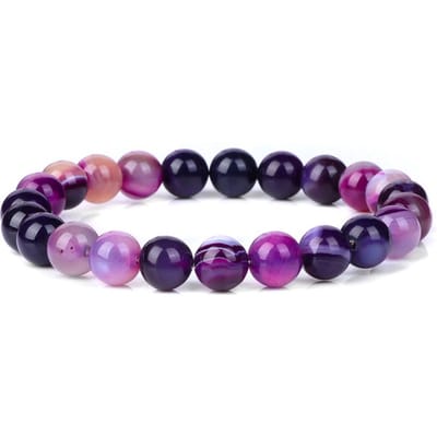 Bixorp Gems Heide Agaat Edelstenen Armband 8mm - Edelsteen Kralenarmband - Spiritueel Cadeau - 18cm