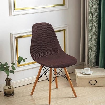 Elastische Stoelhoes Armloze Kuipstoelhoes Wafel Eenvoudige Eettafel Stoelhoes Kantoorbureau Kuipstoel Beschermhoes 1 Chair Cover