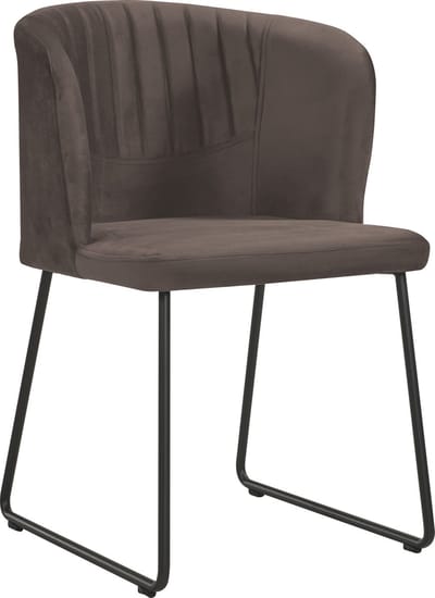 Soof&Tess - Set van 2 - Siena Eetkamerstoel - Bruin - Fluweel - Velvet - Industrieel - Met armleuning - Easy Clean Stoffen - Hoge Kwaliteit