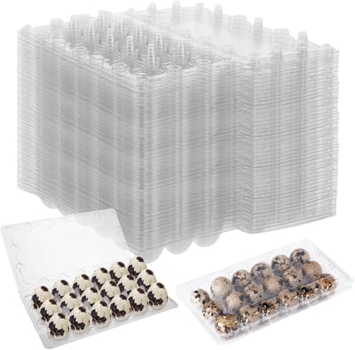 Dailygoods- Eierdozen Karton - 100 Stuks - Transparant - 18 Compartimenten - Robuust - Herbruikbaar - Antischok Design - Eierkartons