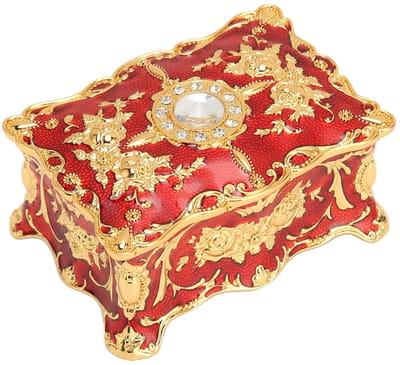 Dailygoods- Sieradenbox Vintage - Antiek Metalen Sieradendoos - Organisatie voor Kettingen/Armbanden - Ringen/Oorbellen - Hoogwaardige Materialen - Fluwelen Voering - Juwelenkistje