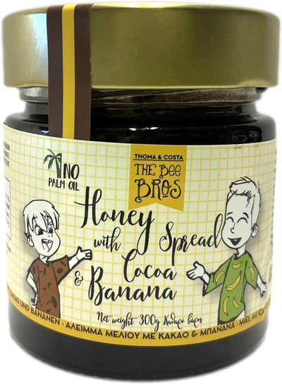 Honing beleg cacao banaan 300g Griekenland The Bee Bros