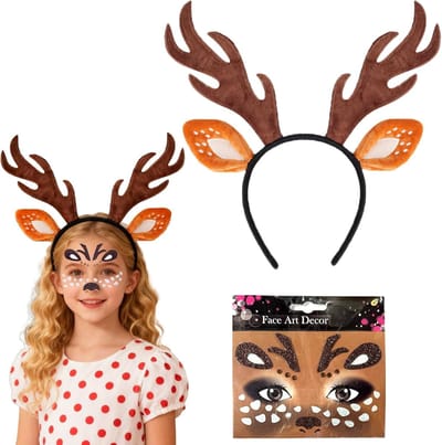 Hoornenkopband met Stickers voor Dierenmasker, Carnaval Kostuum voor Vrouwen, Perfect voor Feestjes en Cosplay