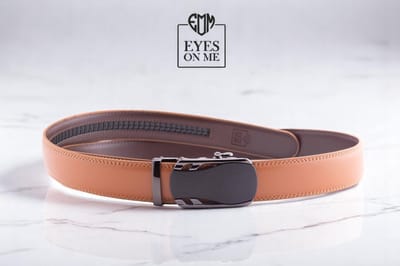 Camel lederen riem zonder gaatjes met automatische gesp voor heren ( model A014 )