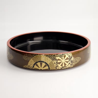 Tokyo Design Studio - Sushi Oke Kaza – Serveerschaal - Dienblad - Zwart/Rood - Sushi Servies - Lacquerware – 31 x 6cm