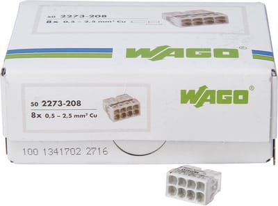 Compacte verbindingsdoosklem 8-draads 0,5-2,5 mm2 - Set van 50 stuks