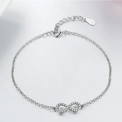 Bracelet Européen et N Mode Caractères Infini 8 Bracelet Simple Zircon Or Rose white