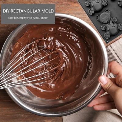 Set van 2 siliconen bakvormen voor beren, 6-delige koekjesvormen, anti-aanbaklaag voor muffins, chocolade, cupcakes, jelly en zeep maken