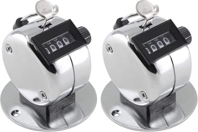 Set van 2 Mechanische Tally Counters - 4 Cijfers Teller Clicker voor Hand of Basisbevestiging